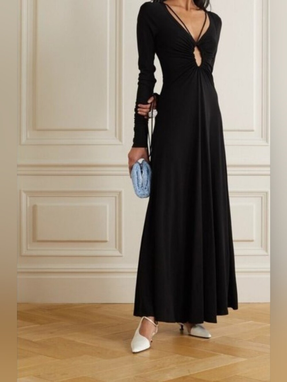 Victoria Beckham Gathered Keyhole Maxi Dress US6/MEDIUM